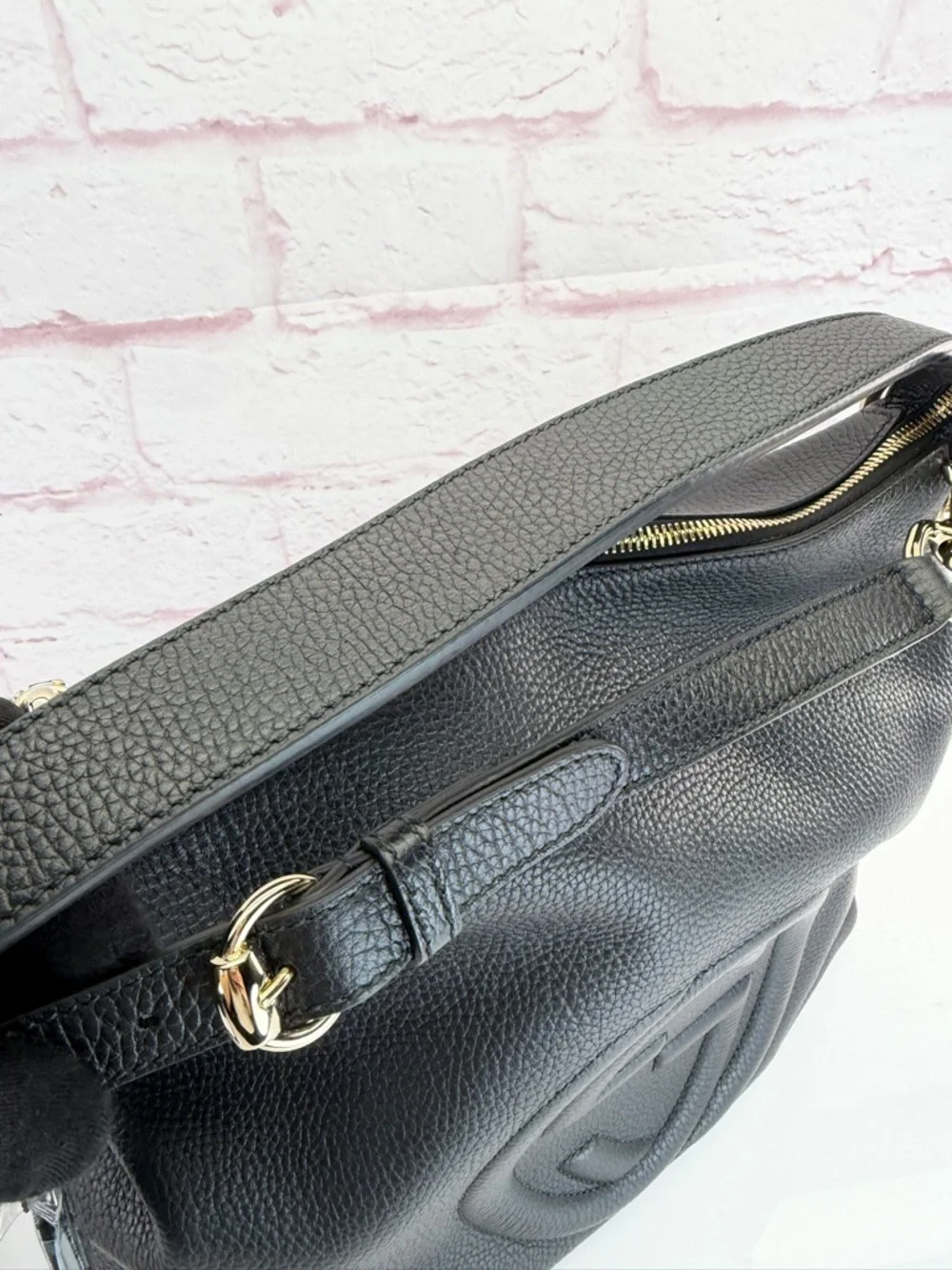 Gucci Pebbled Calfskin Large Soho Hobo Black - Picture 10 of 16